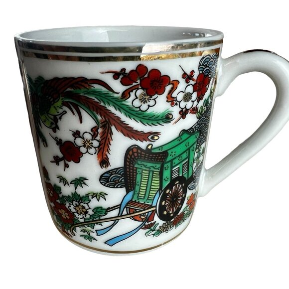 Vintage Japanese Imari Style Porcelain Tea Cup & Saucer Set - Picture 3 of 10